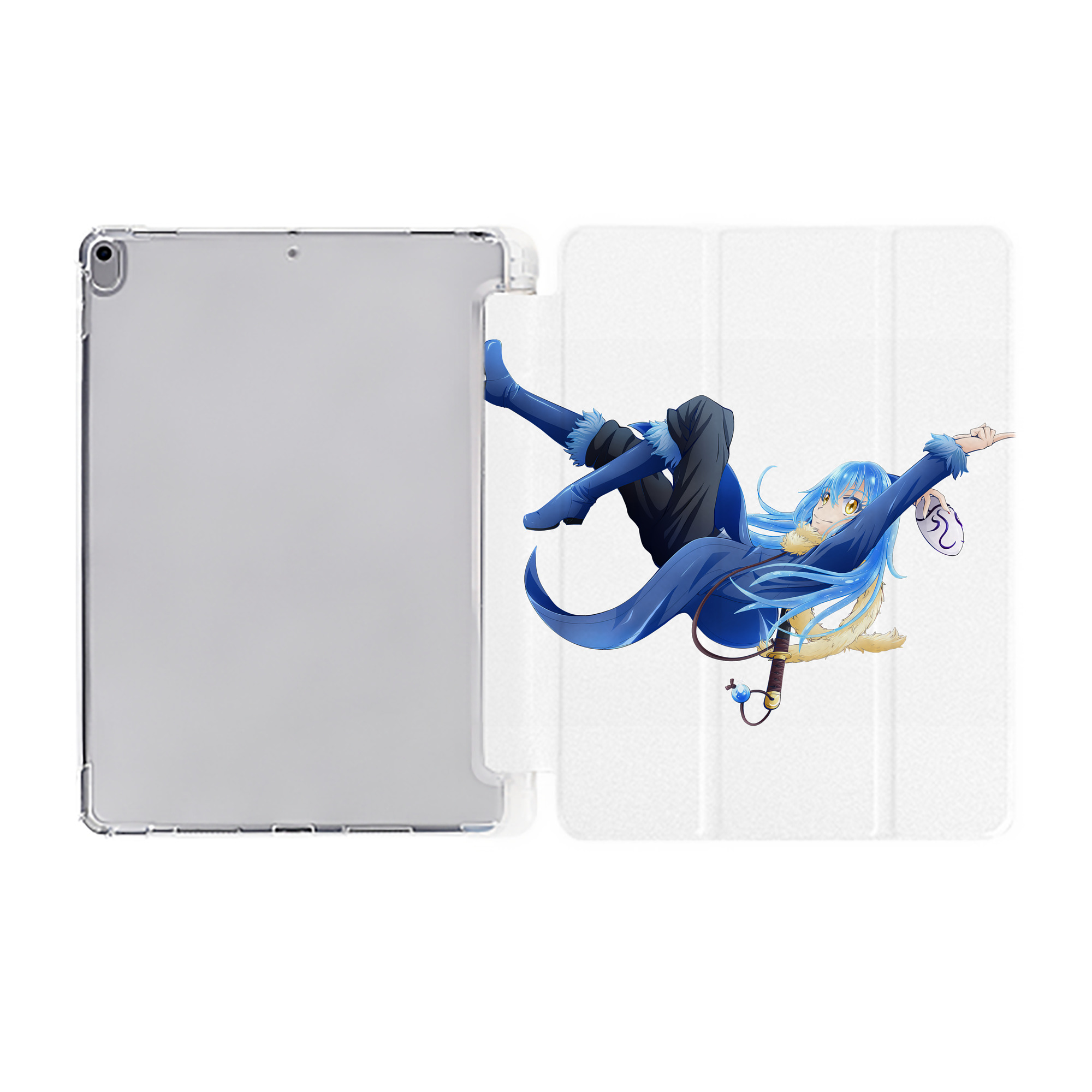（画像用） 転スラ Regarding Reincarnated to Slime IPad ケース ペン収納付き 三つ折りスタンド PUレザー×シリコン 対応機種9.5/10.5/10.9インチ